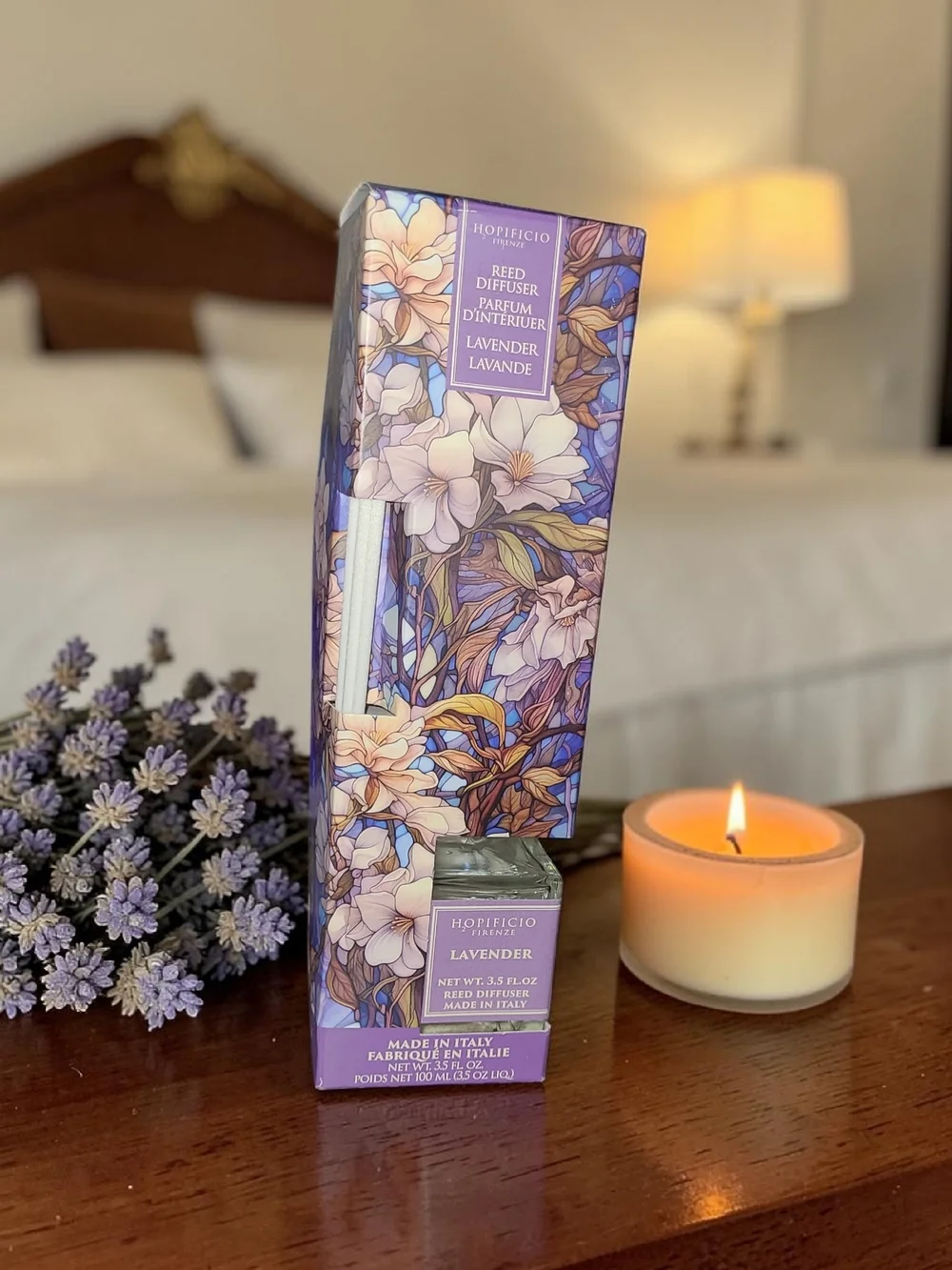 Hopificio Lavender Reed Diffuser - Floral Purple Box